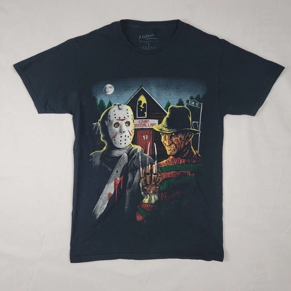 NIGHTMARE On Elm Street Tshirt Size Small ,Freddy Vs Jason,Black